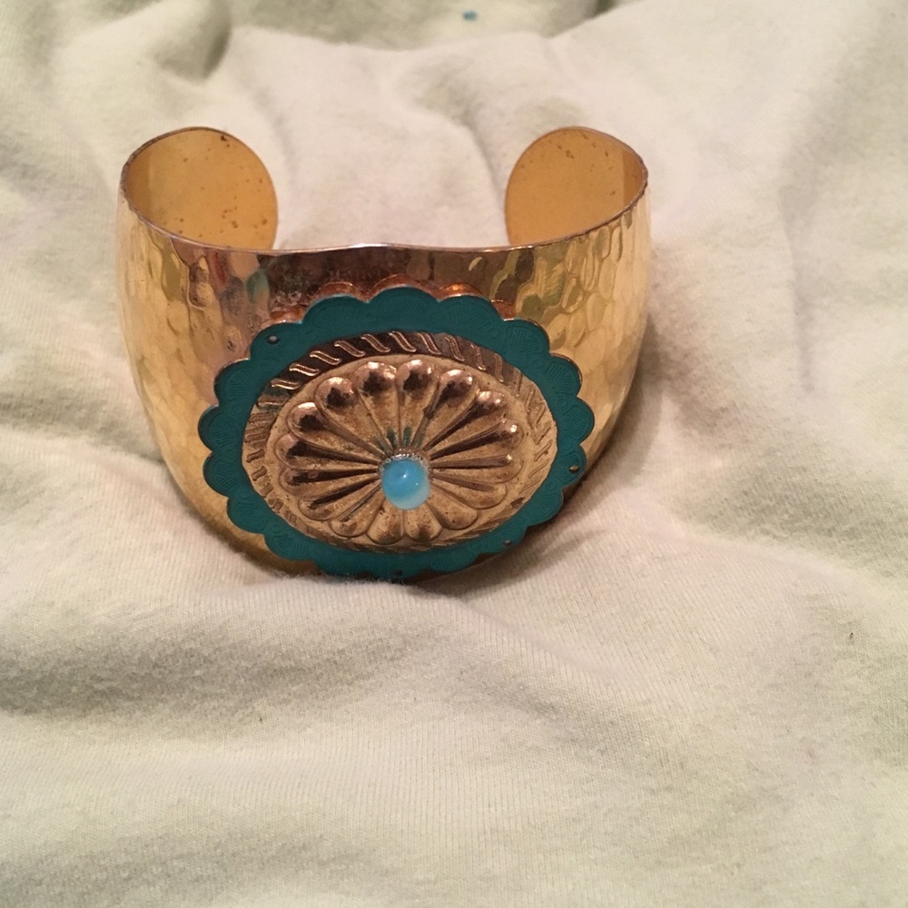 Brass hammered Cuff